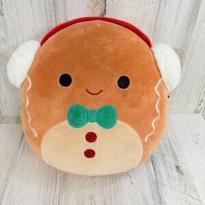 Squishmallows Jordan Gingerbread With Earmuffs Christmas 12 In Plush Holiday